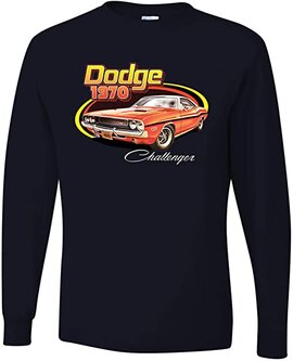 Dodge Challenger Muscle Car Classic 1970 Racing Cars and Trucks Mens Long Sleeves 