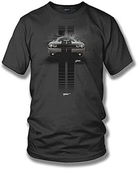 Wicked Metal Challenger Stripes- Muscle Car T-Shirt - Challenger t-Shirt 