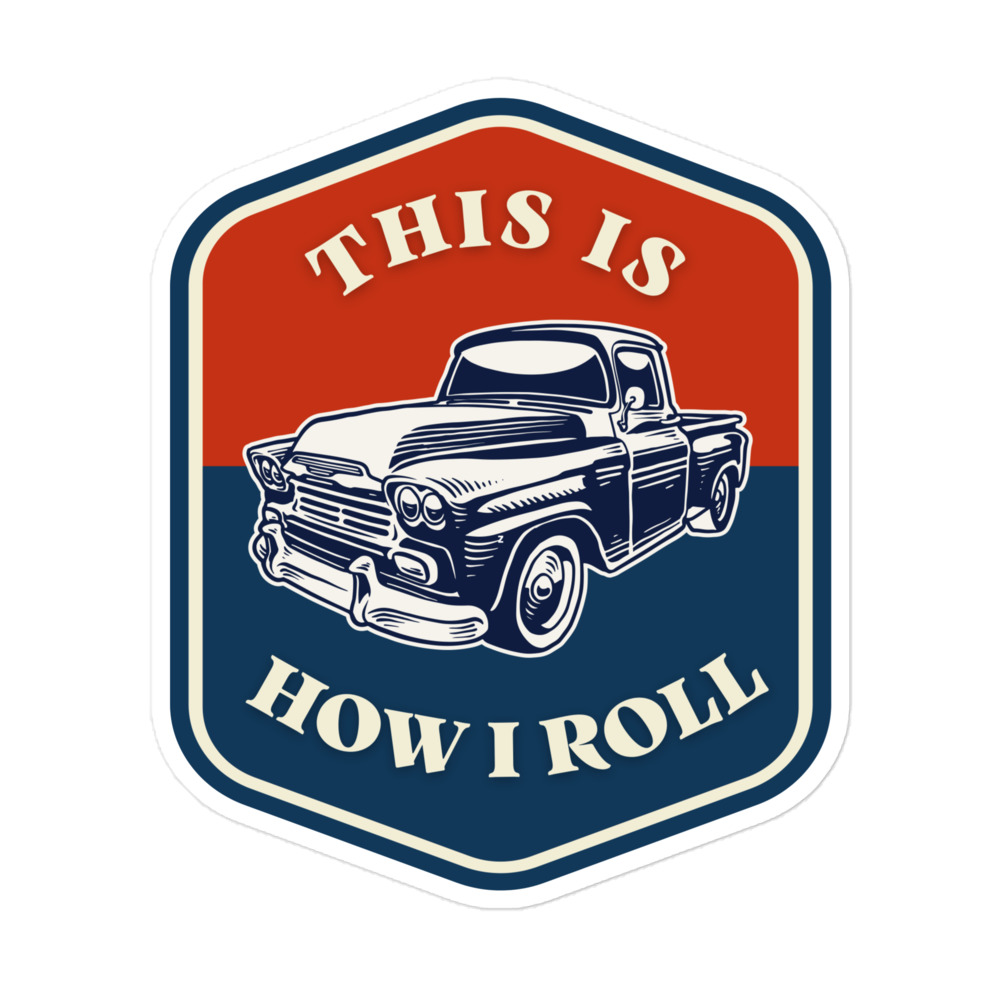 intelligentie wandelen kop This Is How I Roll Vintage Truck Sticker - Red Mountain Funding