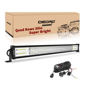 OEDRO® 30" 768W Quad-Row LED Light Bar + Wiring Harness 