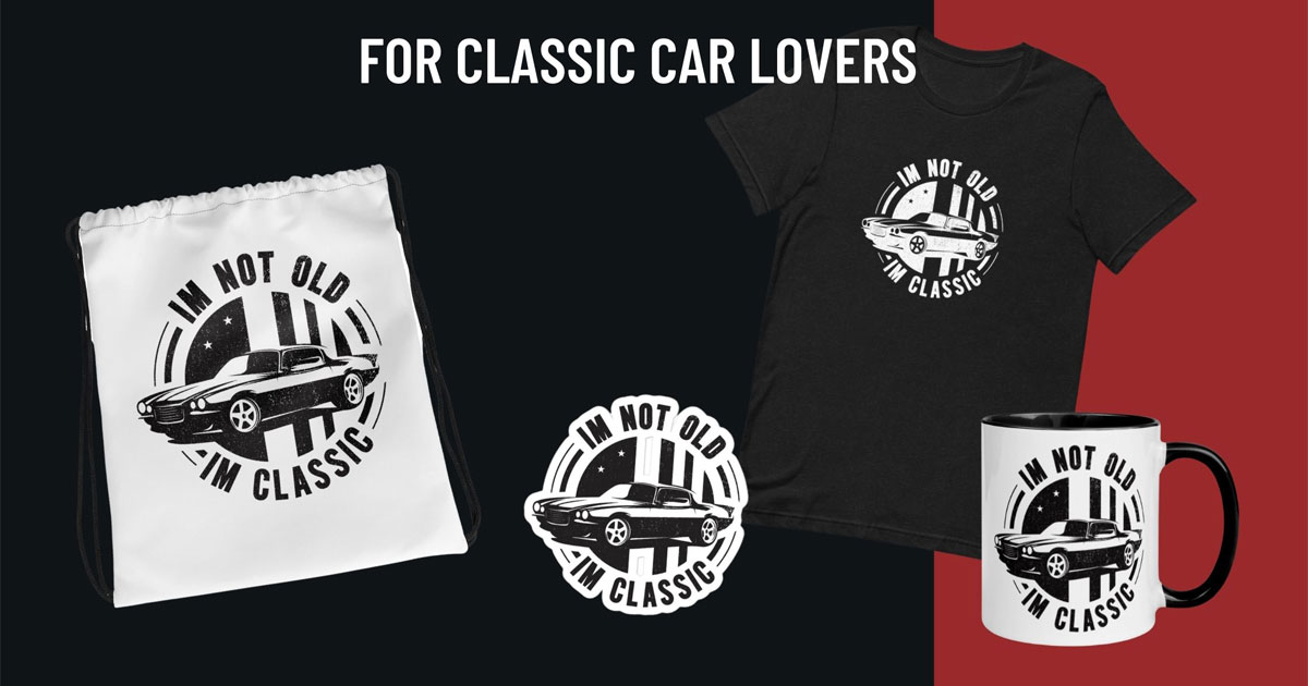 merch collection for classic car lovers